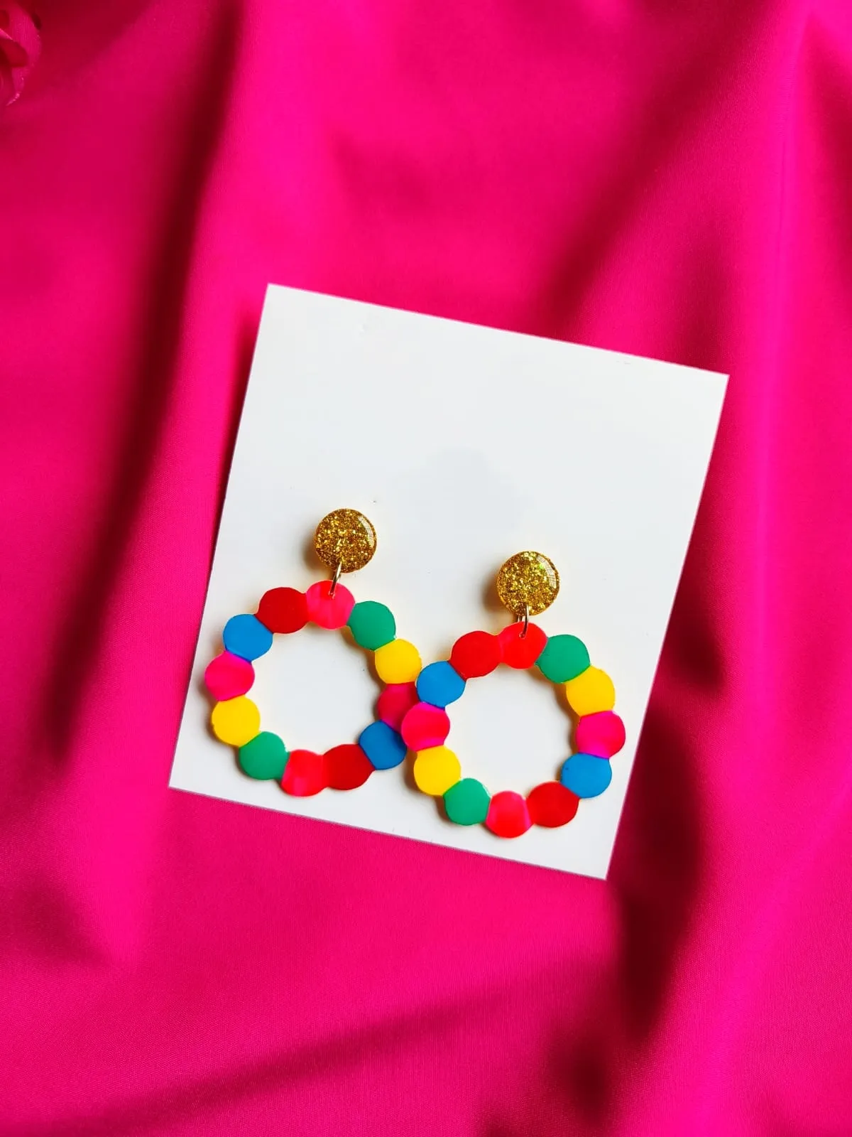 Resin Multicoloured Earrings - Image 4 in Mumbai